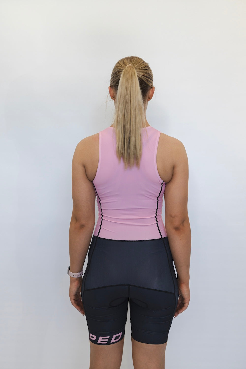 Women's Sleeveless Elite Trisuit (Pink/ Black)